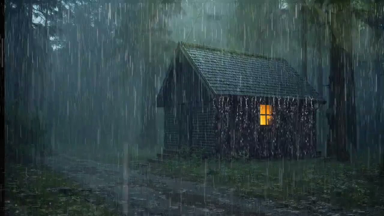 99% of YOU will Fall Asleep Fast | Strong Rain & Mighty Thunder on the Roof of Forest House at Night