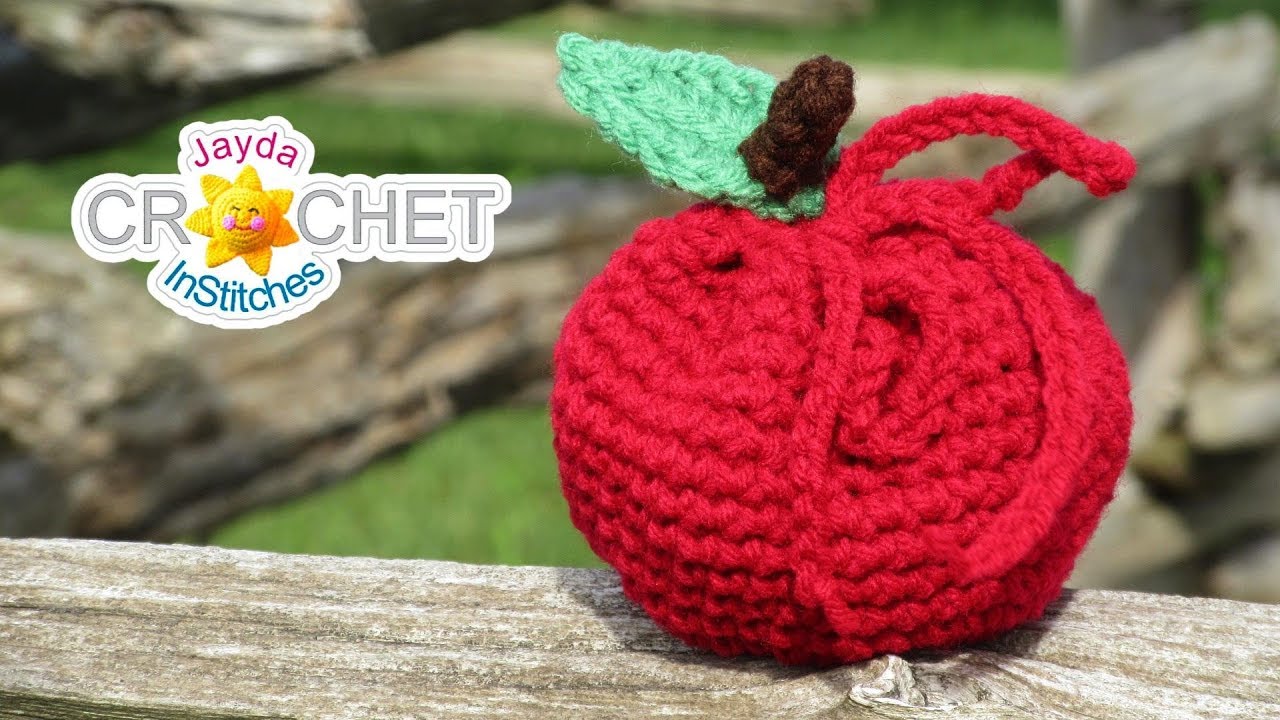 Apple Drawstring Sack - Crochet Pattern & Tutorial