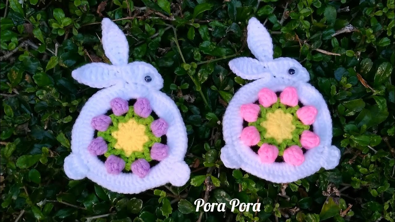 Crochet Easter Bunny I Crochet Easter Decorations I Crochet Bunny Rabbit Applique