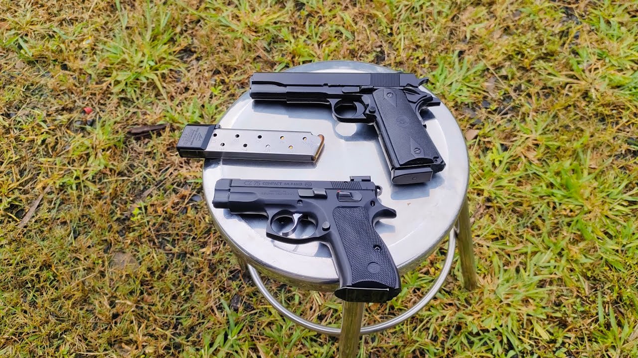 Ep183 9มม. Cz75 ลำกล้อง 4นิ้ว บรรจุ 14+1นัด vs 11มม. ลำกล้อง 5นิ้ว 1911 A1 Gi 8+1นัด .45 10+1นัด