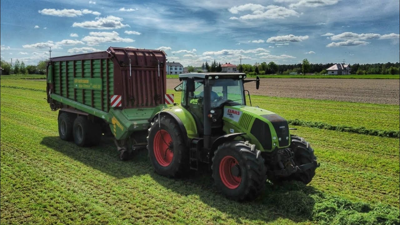 ★ Zbiór Traw na 2 Zestawy w Gr Gugała | Claas Axion & Strautmann | Renault Ares & Pöttinger ★