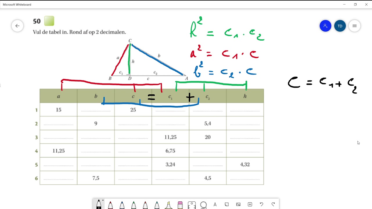 Middelevenredige oef 50 oefening starten