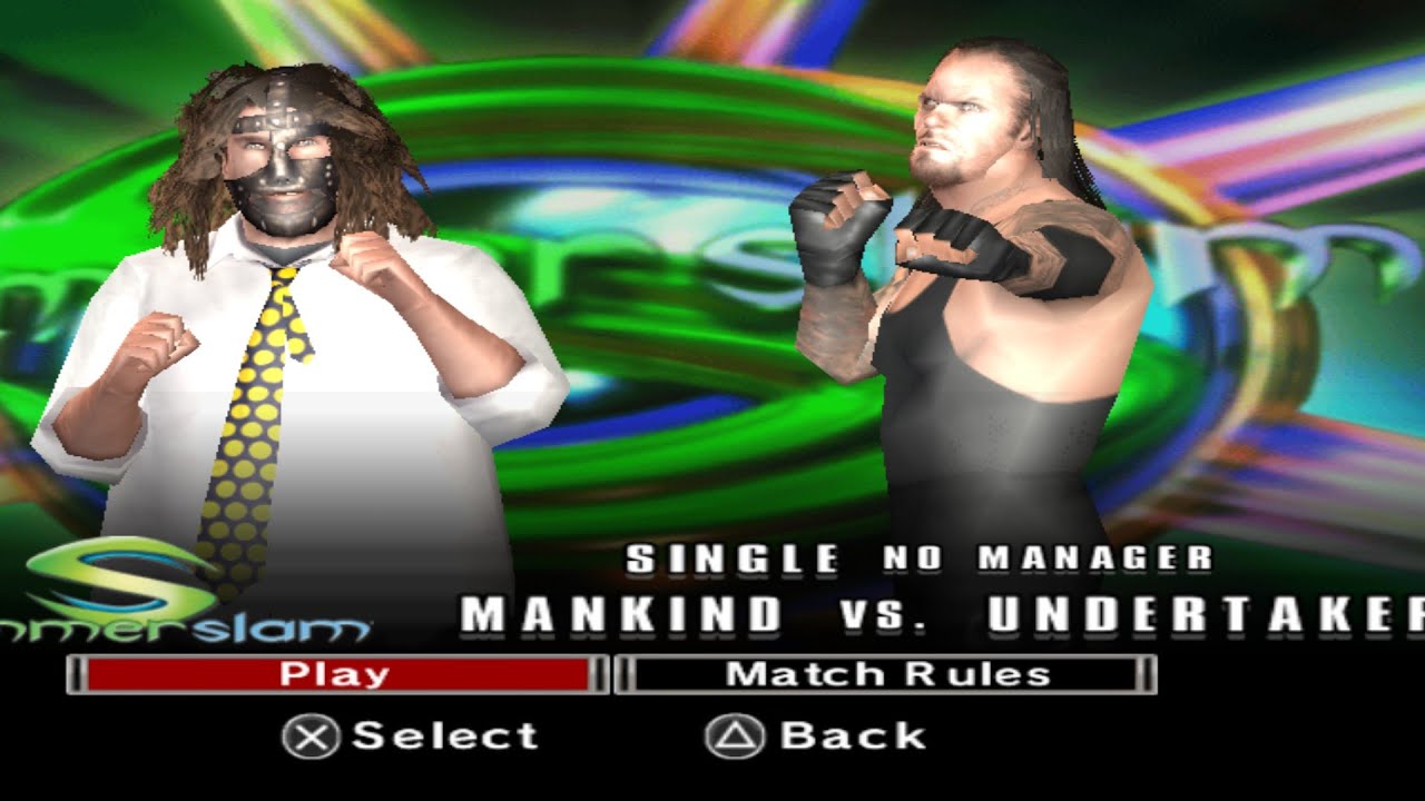 Mankind vs The Undertaker in wwe svr 2007 in psp emulater