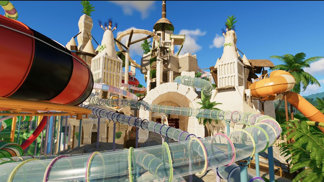 Planet Coaster 2 Wet Sandcastle Beach WaterPark Walking In First Person