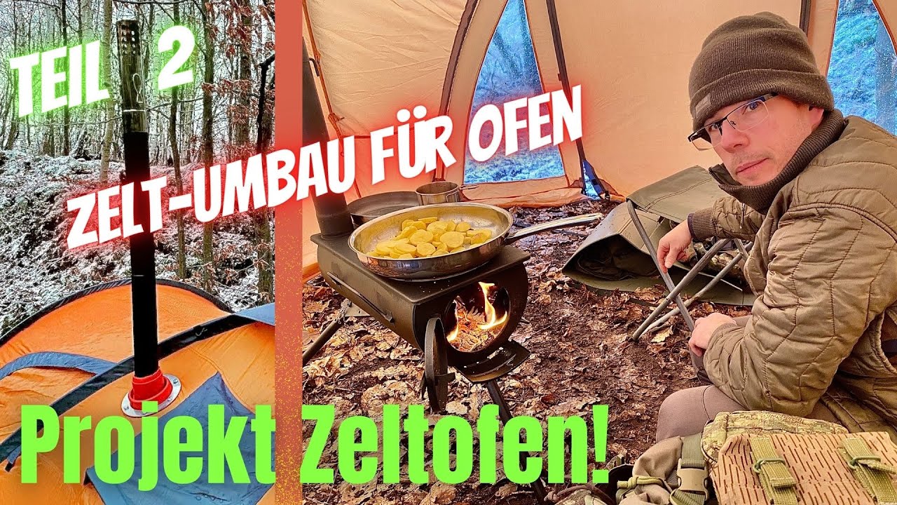 Zeltofen in das Zelt einbauen! - Anleitung! - Jetzt im Winter übernachten. ❄️🔥⛺️🍳