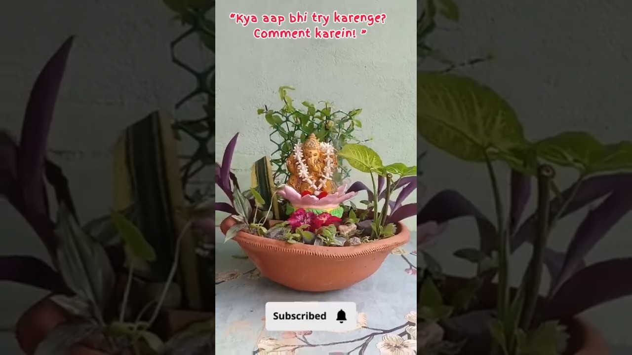 Eco-Friendly Ganpati Celebration |Miniature Mandap with Plants 🌿 #shorts #garden #plants #yt