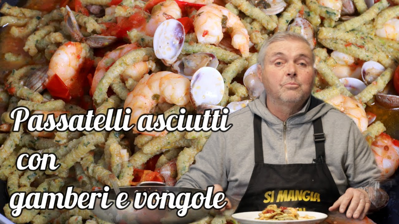 Passatelli asciutti con vongole e gamberi
