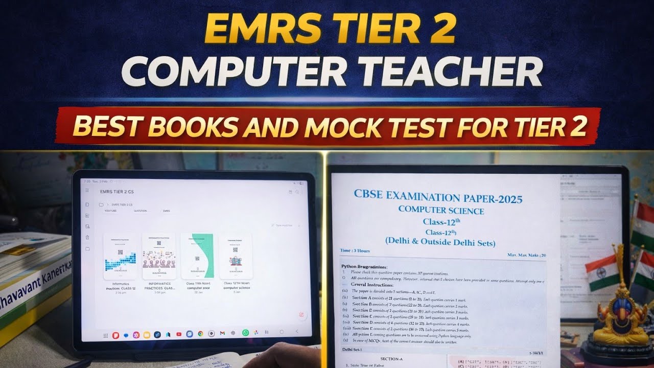 🔥 EMRS Tier 2 Computer Teacher Descriptive Preparation | Best FREE Books 📚 + Mock Tests 📝