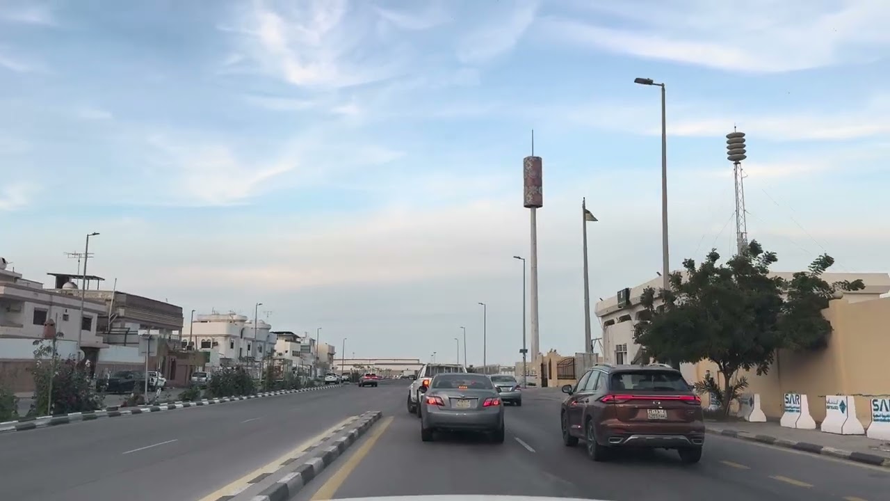 الغروب في الدمام Dammam roads at sunset 