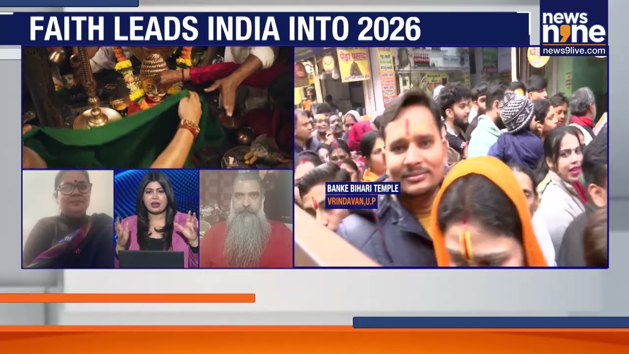 New Year 2026: Devotees Flock Temples Across India | Varanasi Night Aarti Drone Shots | NEWS9