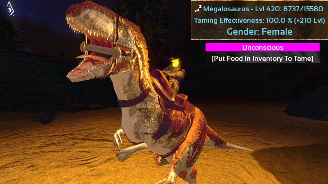 HIGH LEVEL MEGALOSAURUS TAMING IN THE CAVE !ARK Survival Evolved Mobile