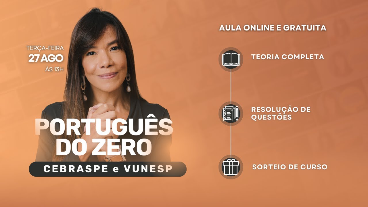🎯 LIVE EXCLUSIVA E ABERTA  [Português do Zero - CEBRASPE & VUNESP]