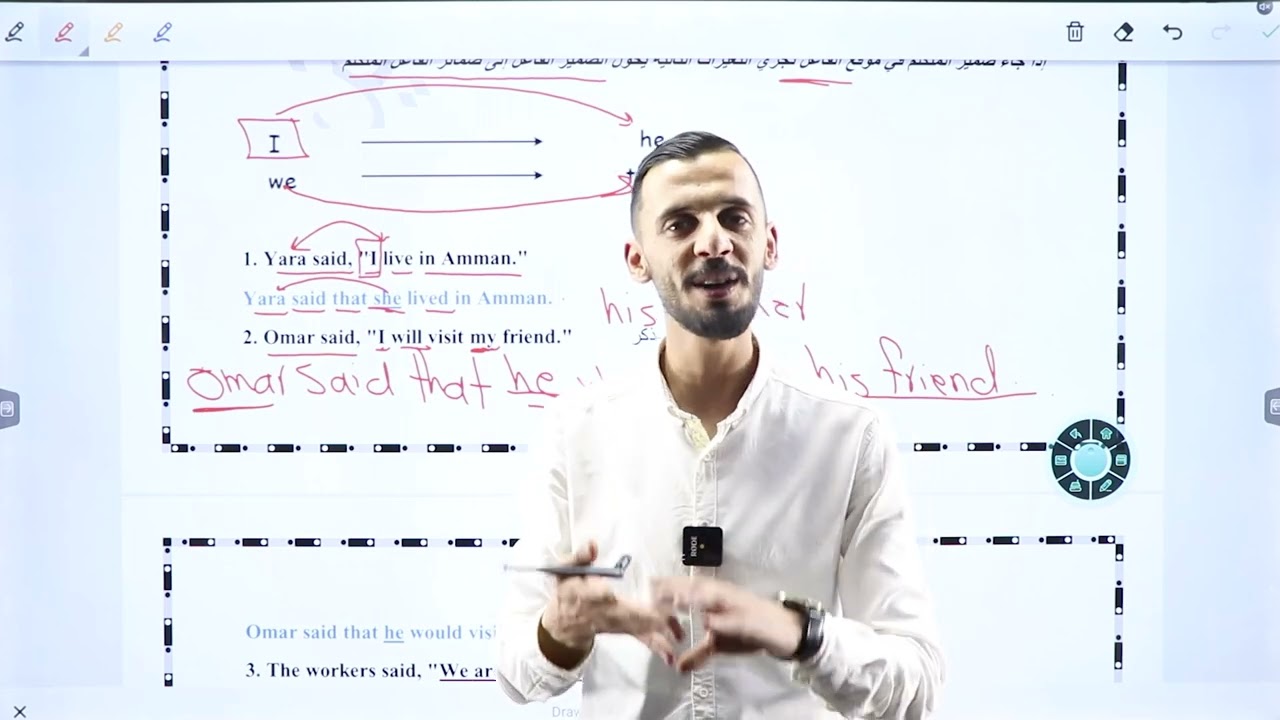 شرح سفاح لقاعدة Reported speech الكلام المنقول للصف التاسع الوحدة 9 ف 2