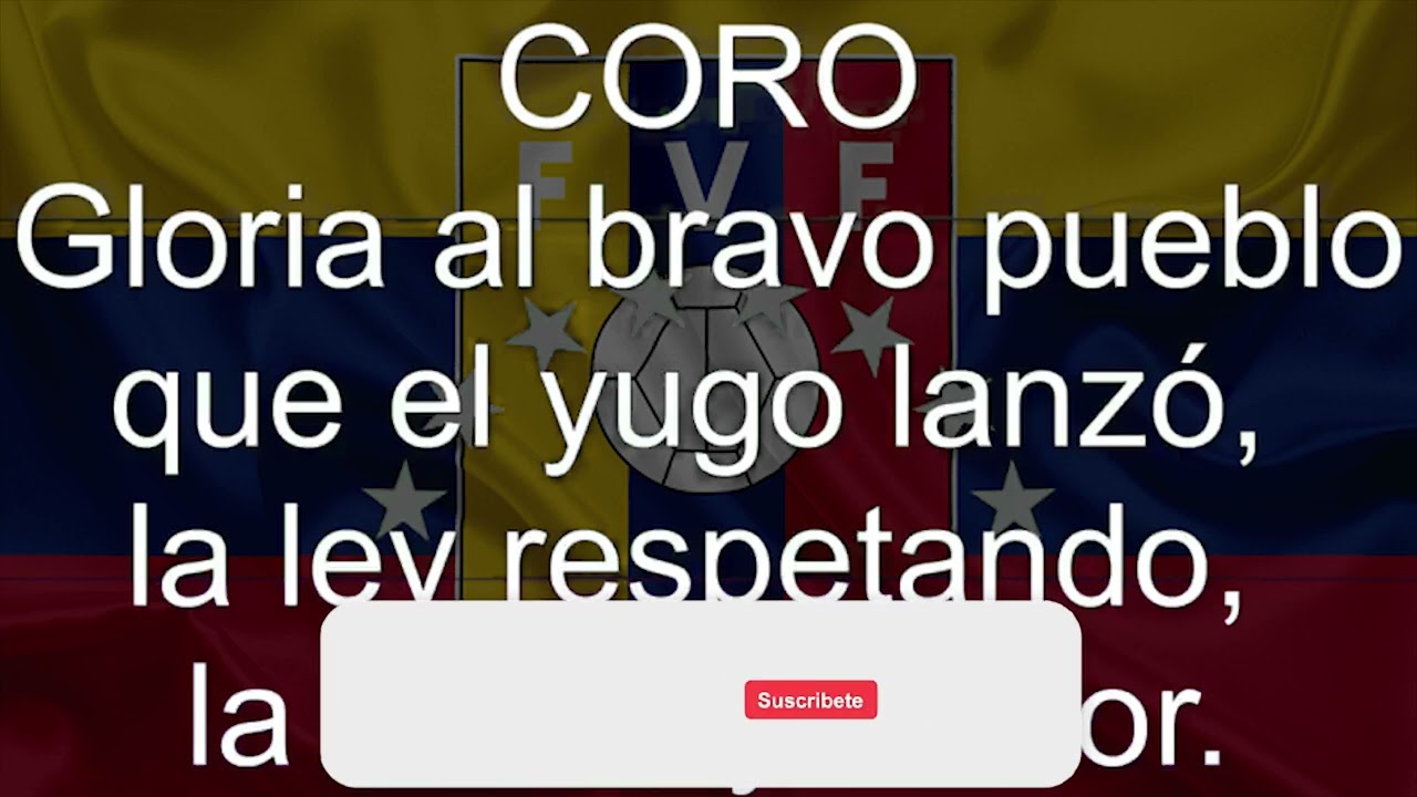 Himno Nacional de VENEZUELA - SUBTITULADO - con LETRA  - GLORIA AL PUEBLO BRAVO !