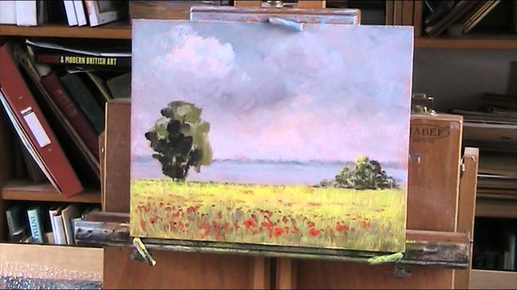 Across a yellow Field.  Acrylic