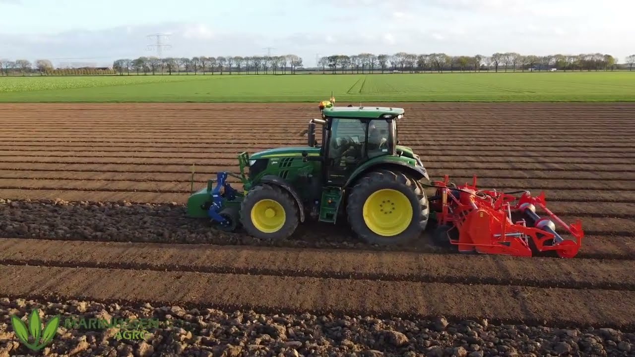 Marinussen Agro Uien Bedden Frezen 2022 / John Deere 6130R / Struik Hakenfrees