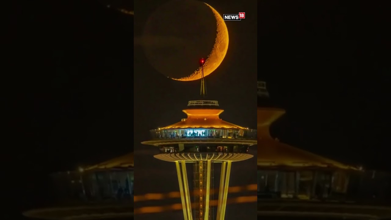 Moon Time Lapse Video | Seattle Space Needle | Moon Video | 