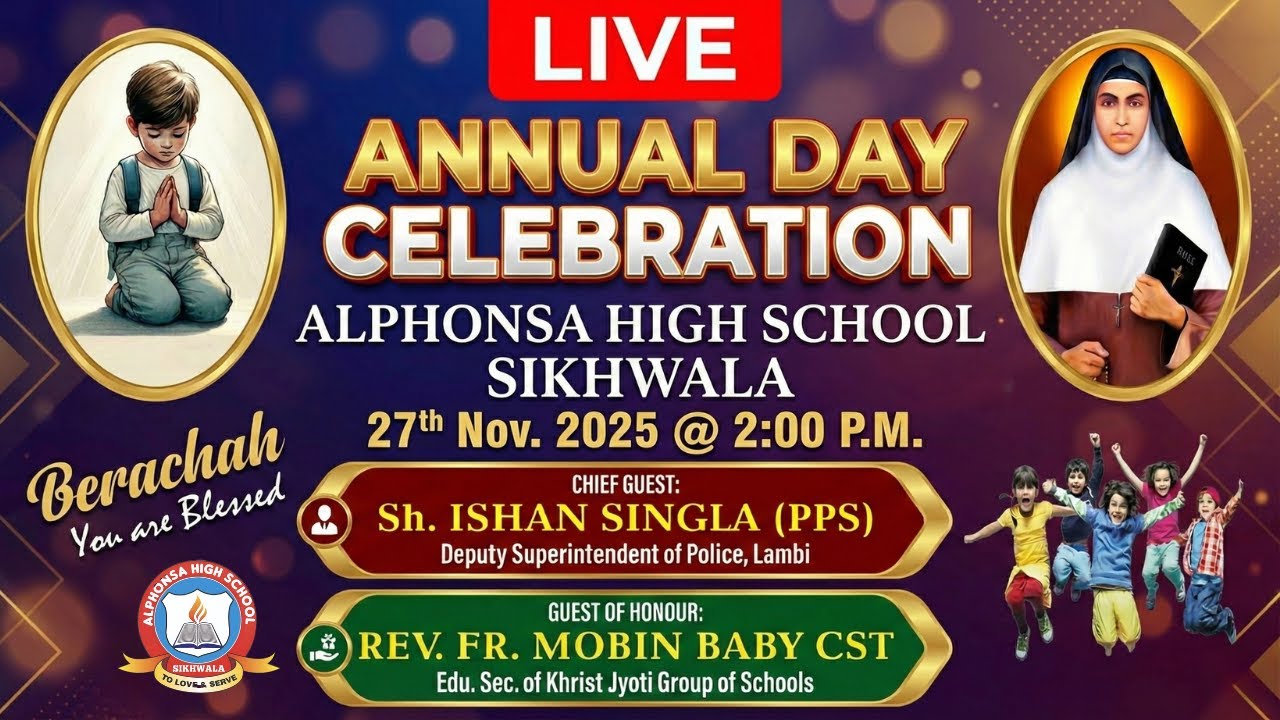 Annual Day Celebration 2025  | 🔴 LIVE | Alphonsa High School, Sikhwala