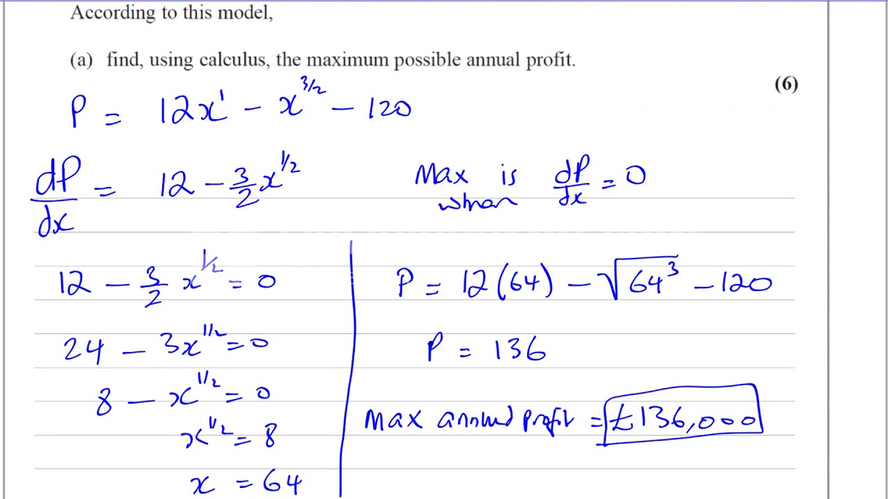 EDEXCEL IAL P2 new JUNE 2019 Q5  Differentiation   Applications