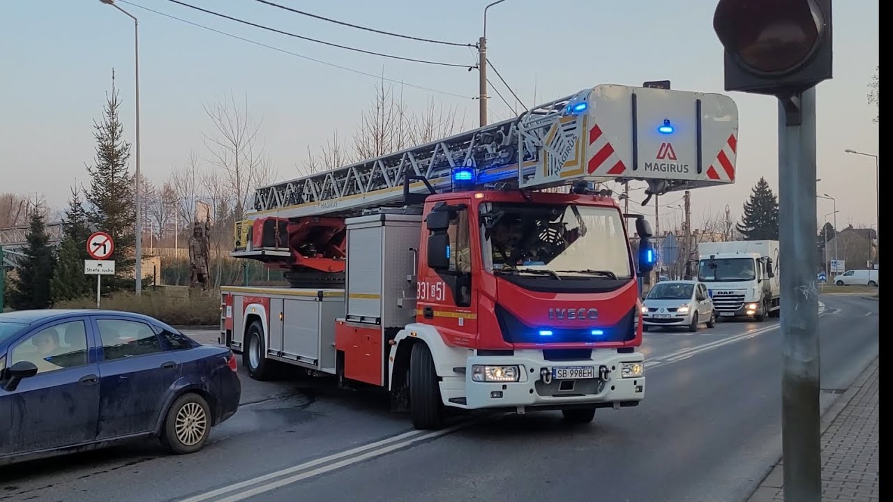 [Martin Horn] Wyjazd alarmowy 331[S]51 SD-42 Iveco Magirus do pomocy 331[S]21.  JRG 1 Bielsko-Biała.