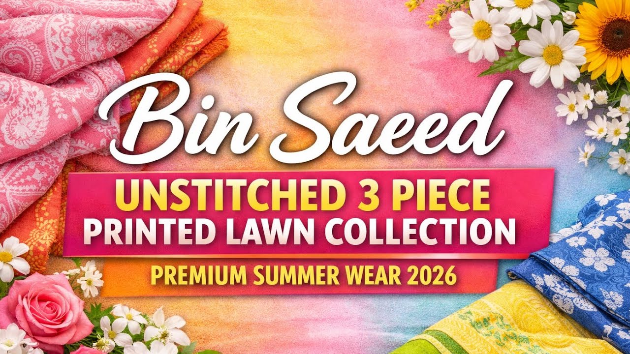Bin Saeed | Unstitched 3 Piece Printed Lawn Collection | Premium Summer Wear 2026