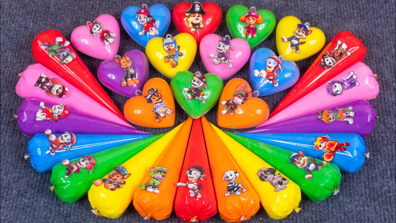 Paw Patrol Clay Slime Coloring: Ryder, Chase, Marshall Satisfying ASMR Video✨