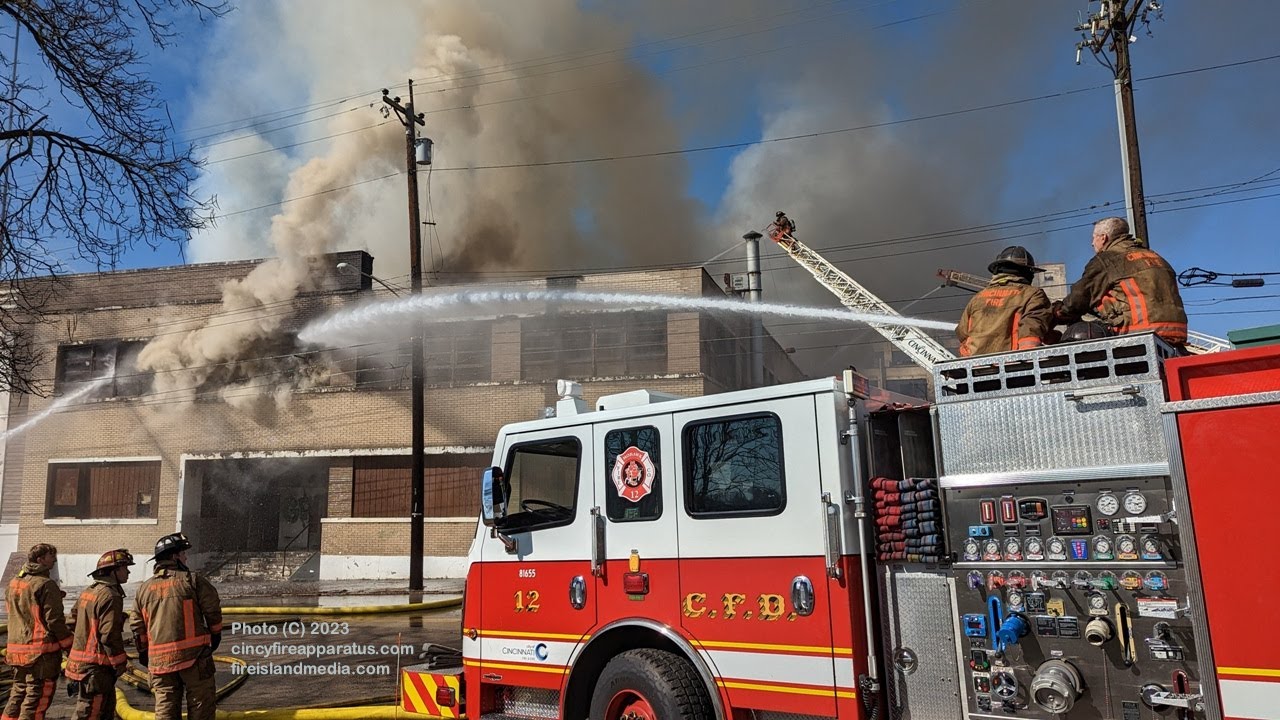 Cincinnati Fire Scene Video - 6 Alarm Fire - Arlington Street