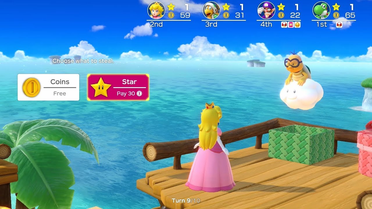 Super Mario Party #25 Megafruit Paradise Peach vs Yoshi vs Waluigi vs Hammer Bro