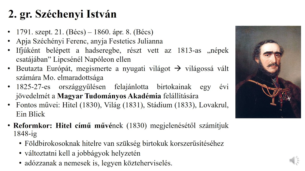6. osztály történelem - A reformkor hajnalán