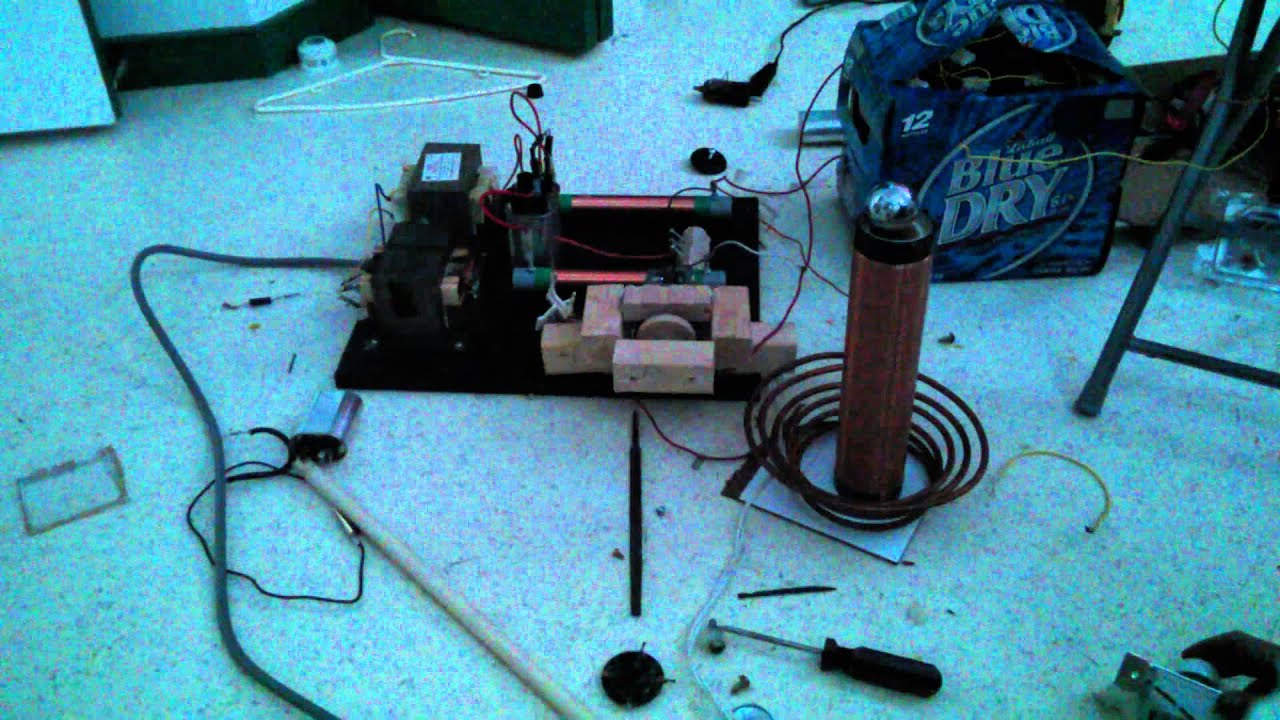 First test Double MOT tesla coil