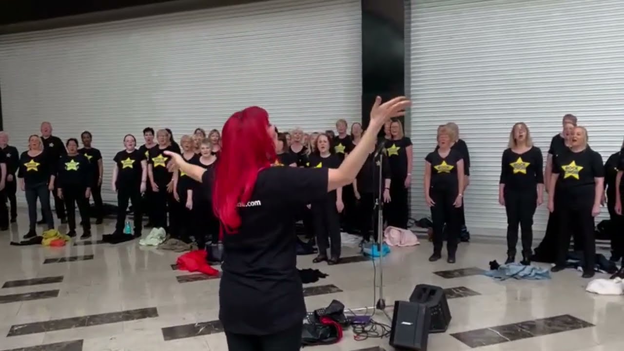 Rock Choir Flashmob at Broadway Bradford shopping