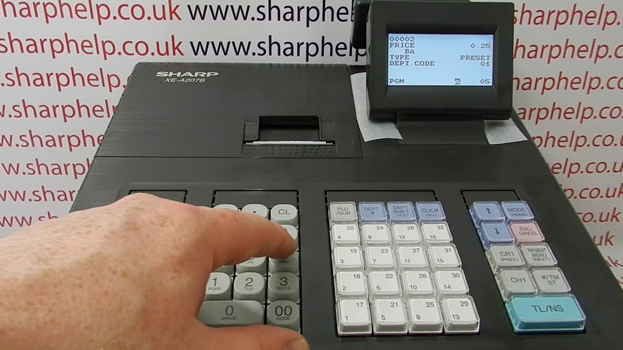 How To Program A PLU Product On The Sharp XE-A207 / XE-A207B / XE-A207W Cash Register