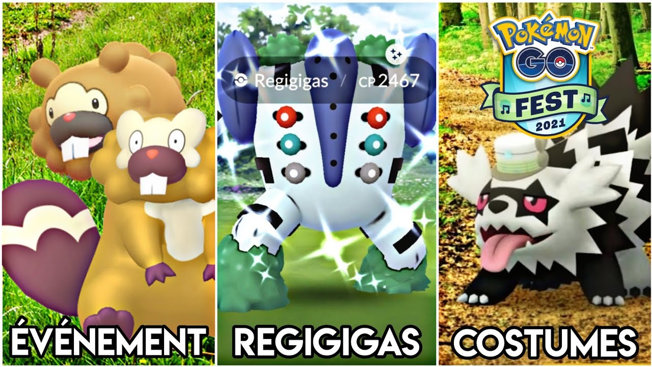 Événement Keunotor Shiny - Regigigas - Carte Prof Willow - Costumes Pokémon GO Fest - Data-mining