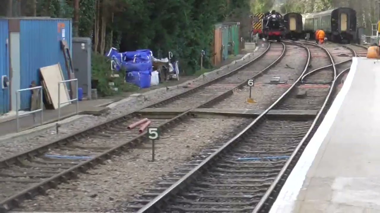LMS Ivatt No 41312 running around it's train at Alresford (Hampshire)