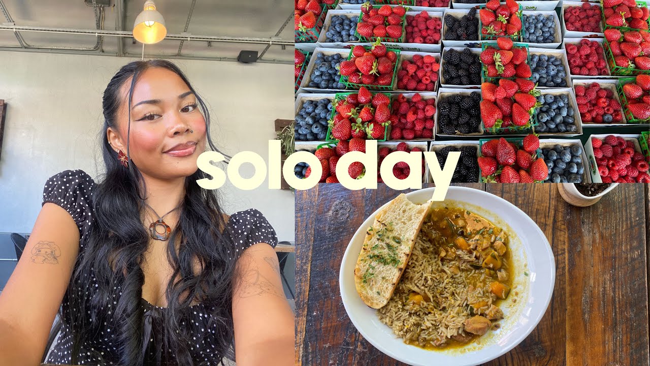 solo day 🍇 farmers market, thrifting, makeup restock