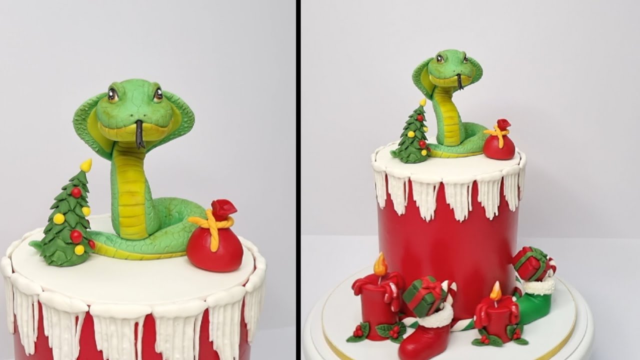 Making a cake topper with a snake theme: the best design for the new year!🐍🐍🐍