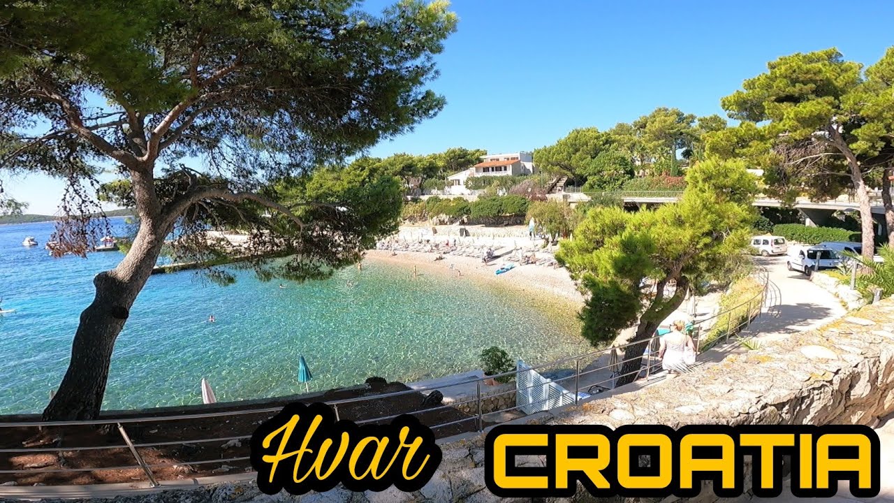 WALKING FROM HVAR CENTER TO HULA HULA BEACH BAR || CROATIA TRIP 2021