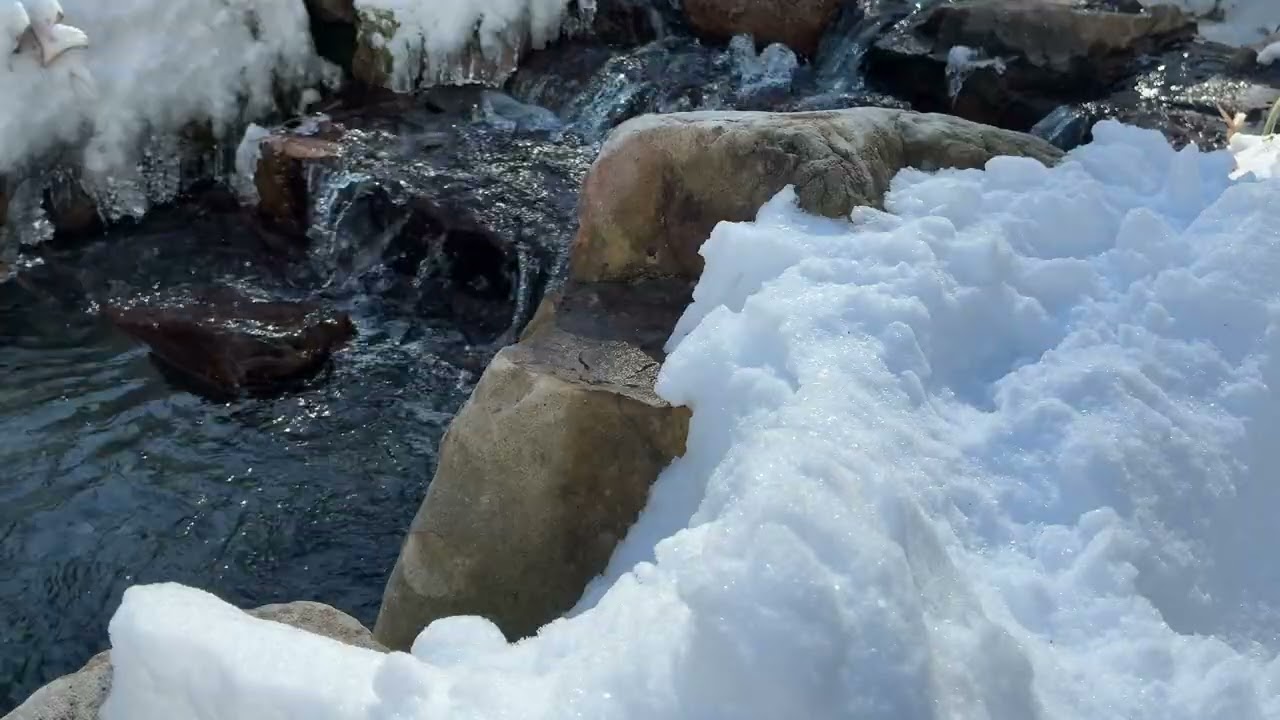 3 Hour Winter Waterfall - Peaceful White Noise for Sleep, Study, Focus | 4K