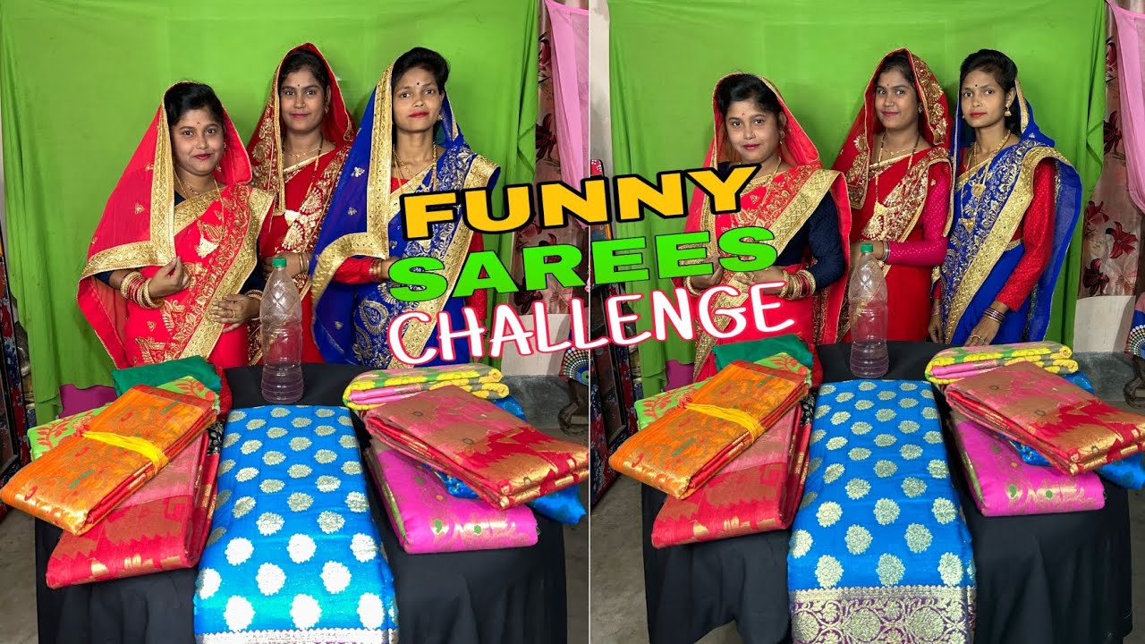 Saree Special Game Funny Challenge With My Family🔥🔥 #tiktok #challenge #funnychallenge #viral #viral