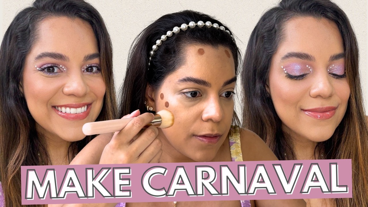 MAKE FÁCIL DE CARNAVAL 💜 MAQUIAGEM COMPLETA SÓ COM SHEGLAM