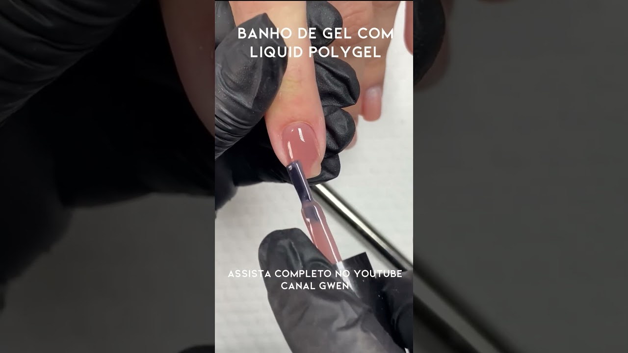 Banho de Gel com poligel l&iacute;quido Gwen  #polygel #nails #unhas #banhodegel #unhasdegel