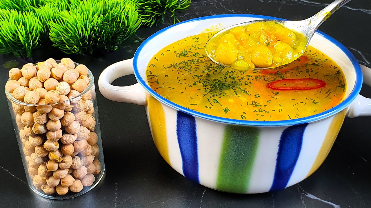 🔥Ich nehme ein GLAS KICHERERBSEN und koche in 20 Minuten eine herrliche Suppe! Lecker und einfach