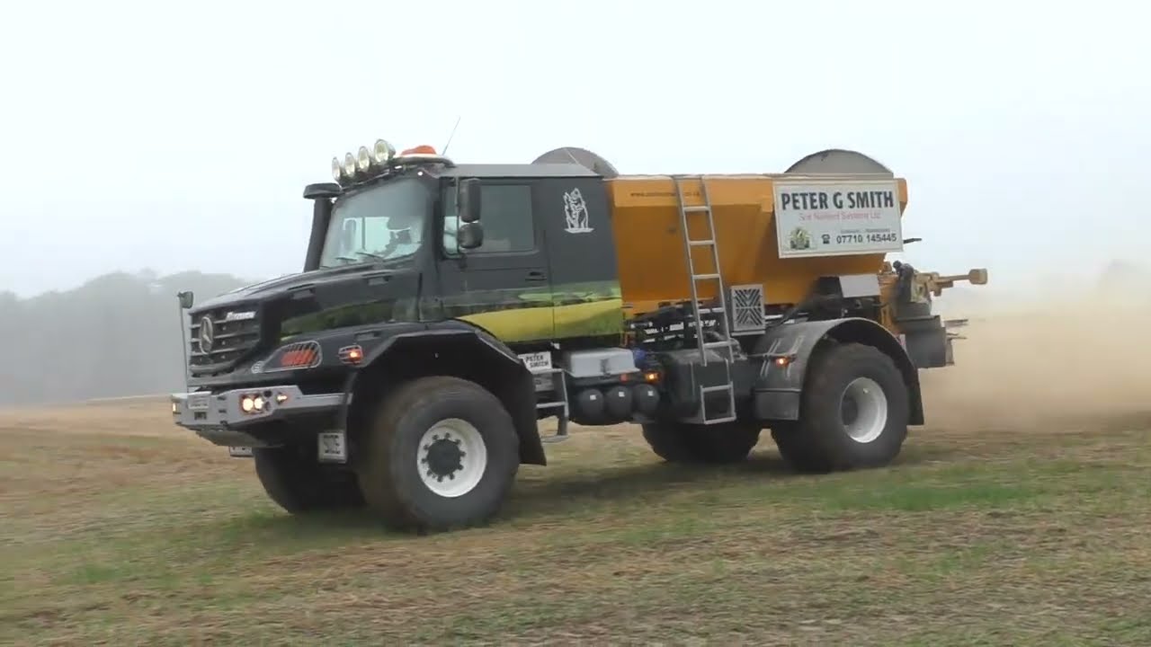 AG TRUCK Lime Spreading with Custom Mercedes Zetros Self-Propelled Spreader