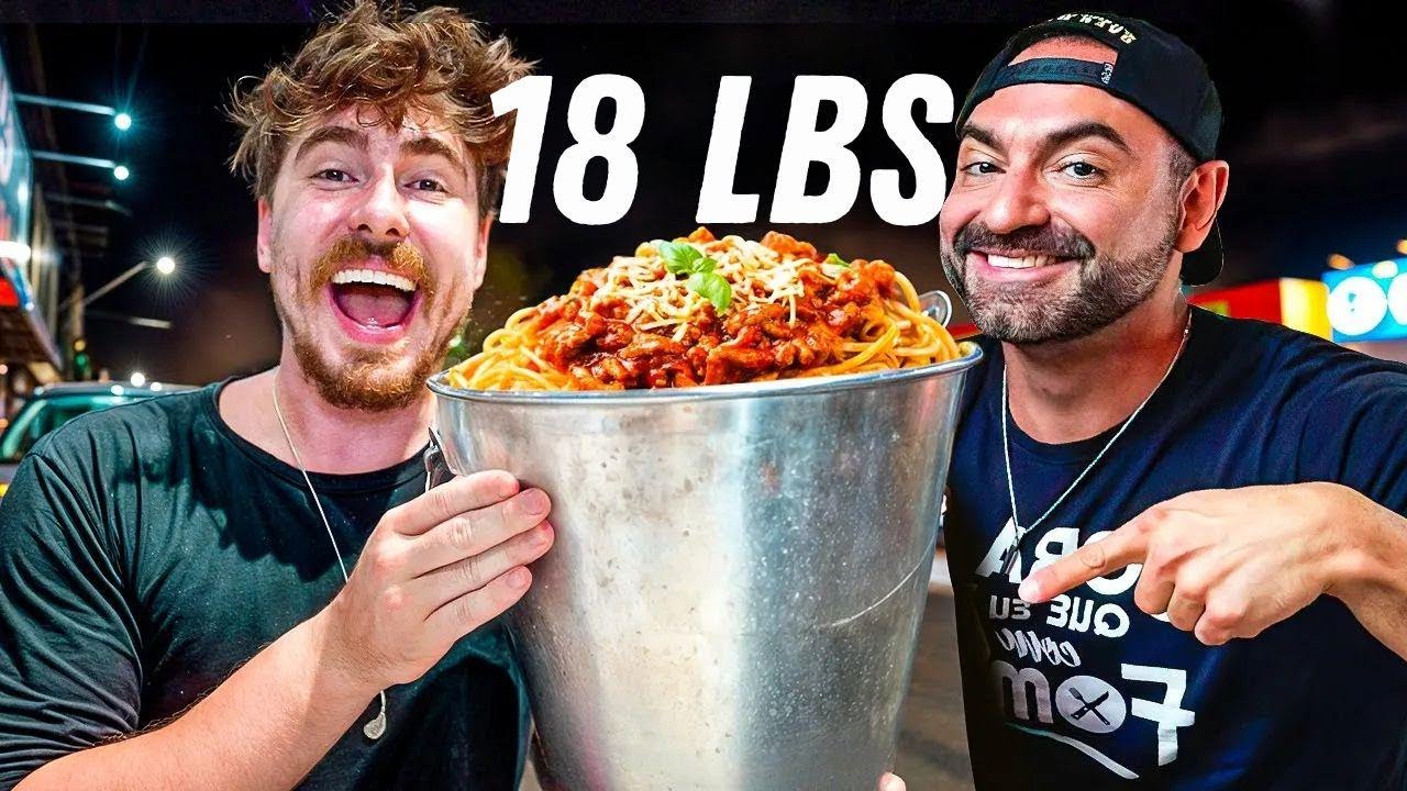 The Biggest 18-Pound Bucket of Pasta Ever! Street Food Challenge