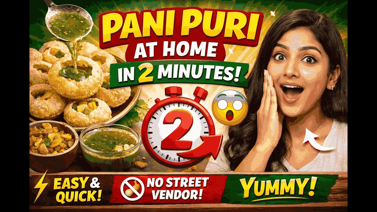 Pani Puri At Home in 2 Minutes 😱 /#healthyrecipes #homemade #panipuri #2minutesrecipe #fastcooking