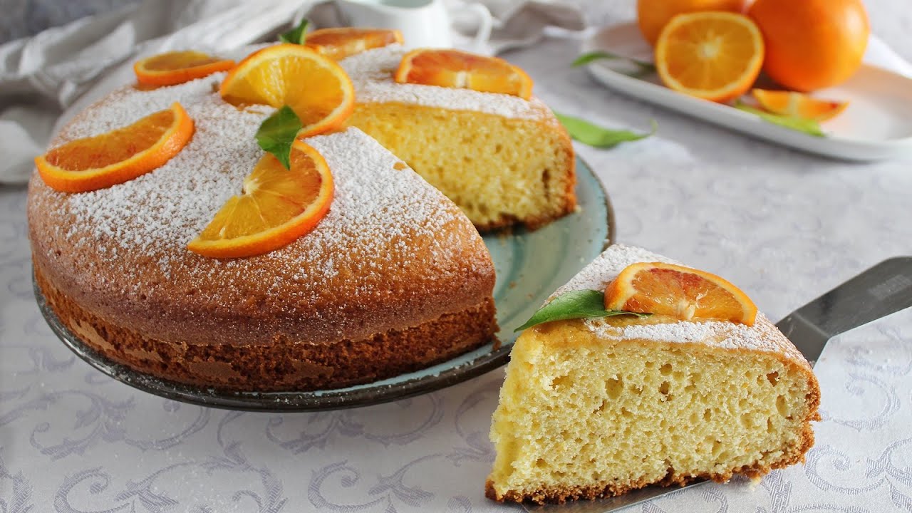TORTA ALL'ARANCIA🍊il dolce facile per la colazione, senza latte e senza burro-La cucina di Rita