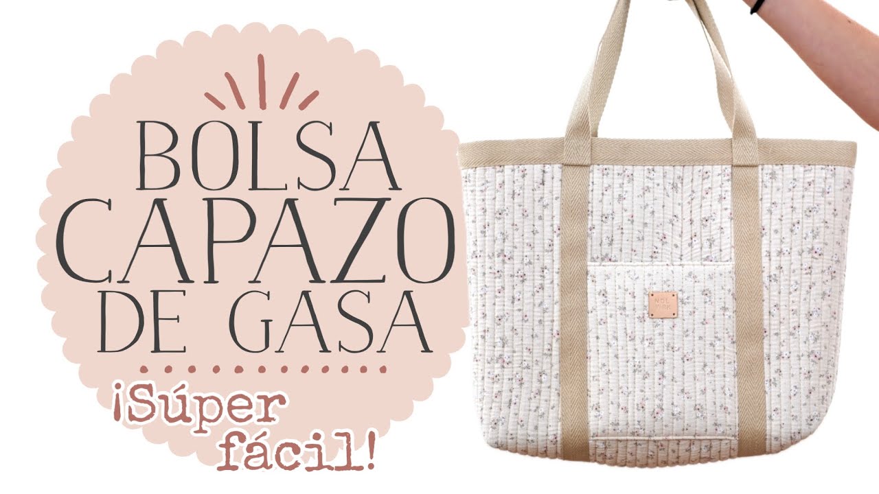 Bolsa de Estilo Capazo Súper Fácil - Con Tela de Gasa y Pespuntes Paralelos