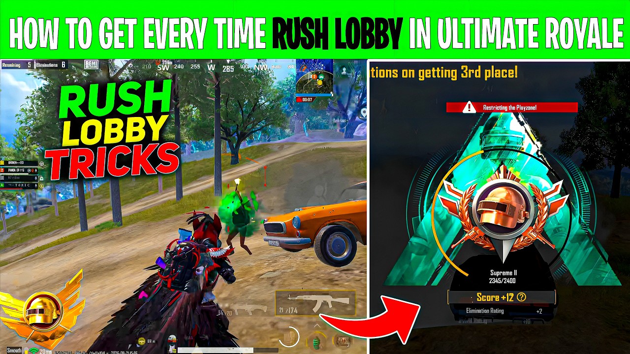 𝙐𝙇𝙏𝙄𝙈𝘼𝙏𝙀 𝙍𝙊𝙔𝘼𝙇𝙀 : 🇮🇳 𝘿𝘼𝙔 - 29 😍 HOW TO GET EVERY TIME RUSH LOBBY IN ULTIMATE ROYALE || LEGEND TIPS ✅