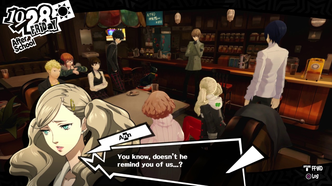 Persona 5 - 10/28: Akechi Meets with Phantom Thieves at Leblanc: Target Sae Niijima, Makoto Upset