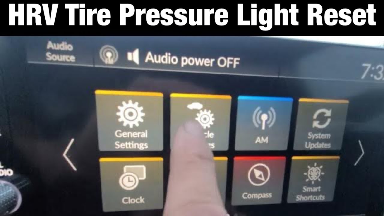 2023 - 2024 Honda HRV how to reset tire pressure light
